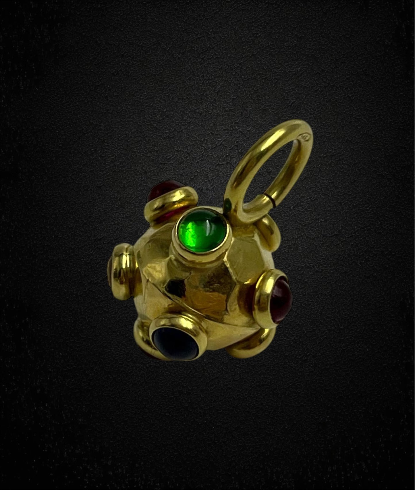 Charm "mina" con pietre colorate, oro 18K