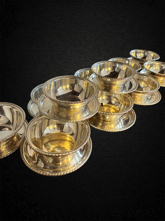 Set di 12 coppette da macedonia o gelato, con piattino, stile San Marco