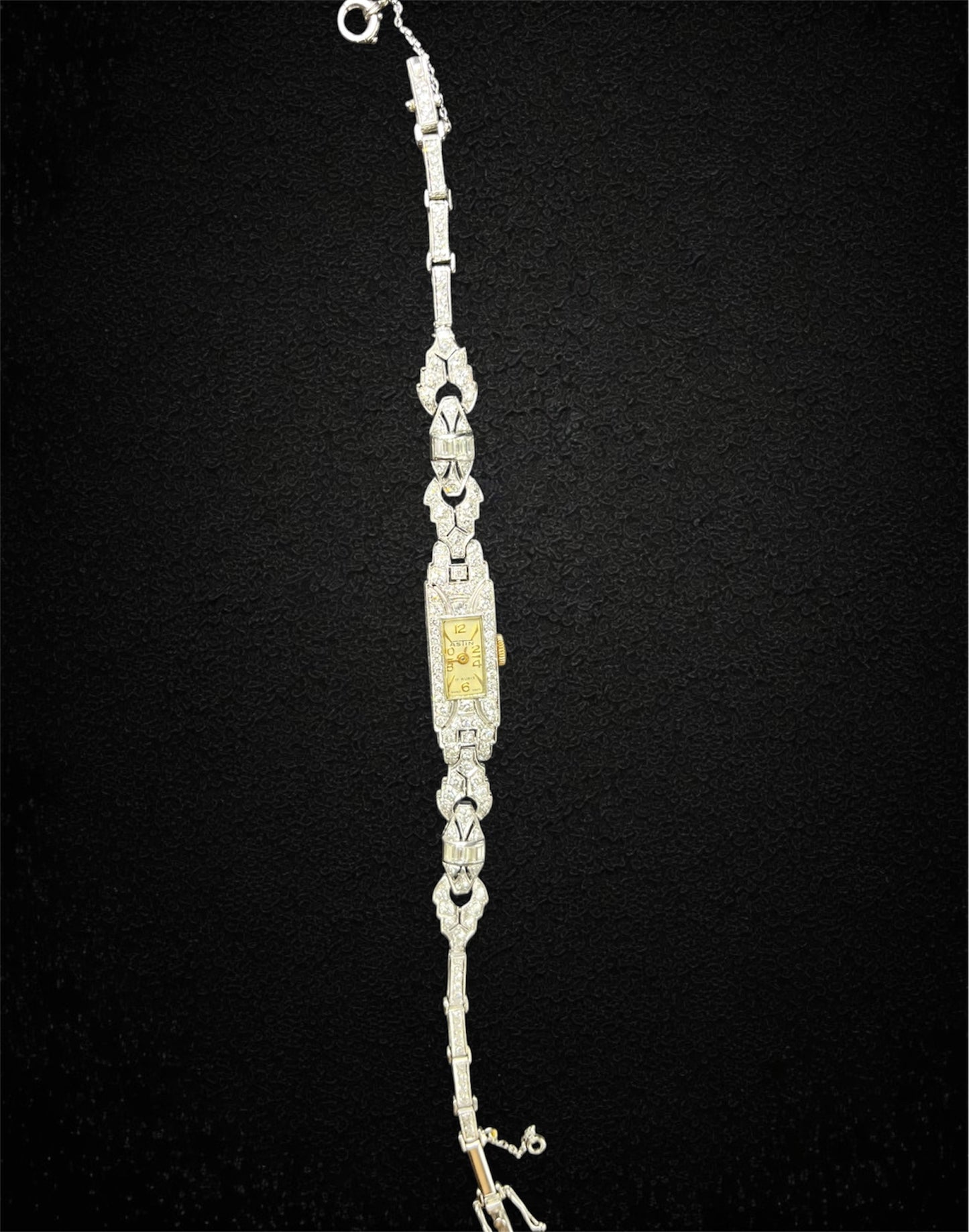 Orologio da polso Astin, Art Deco, oro bianco e diamanti