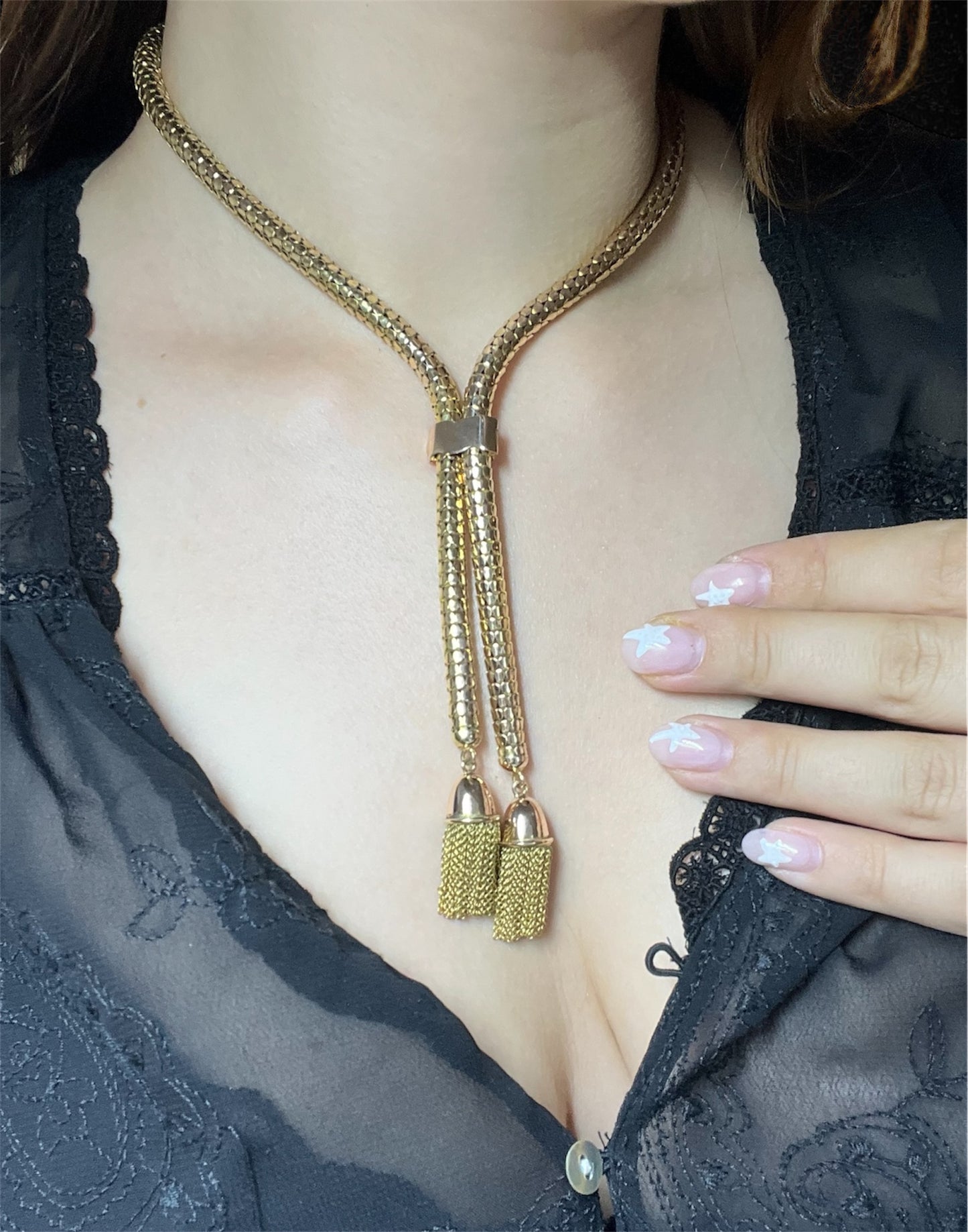 Importante collier in maglia "a serpente" anni '40