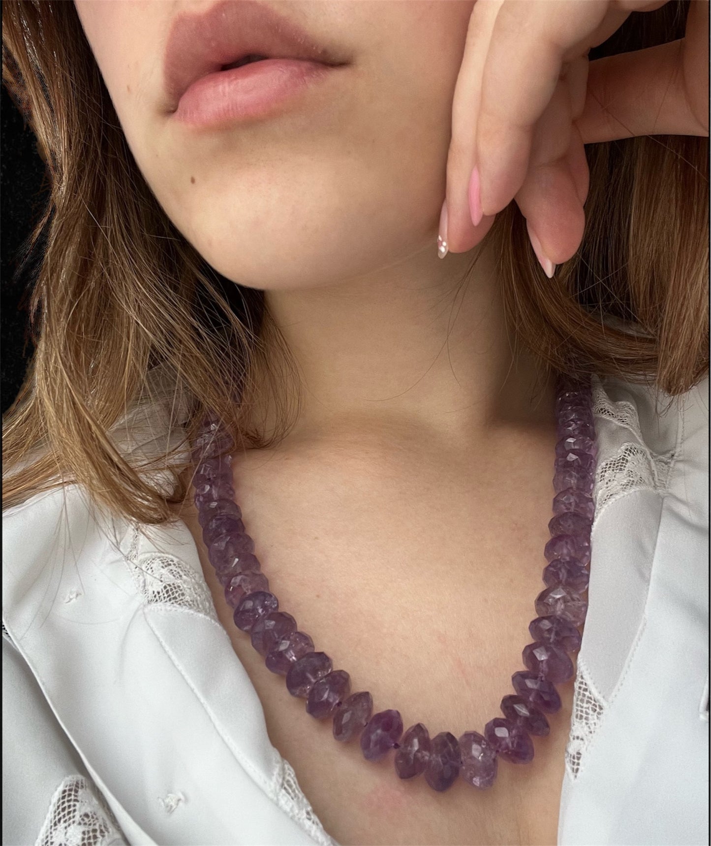 Collana con ametiste sfaccettate, anni '70