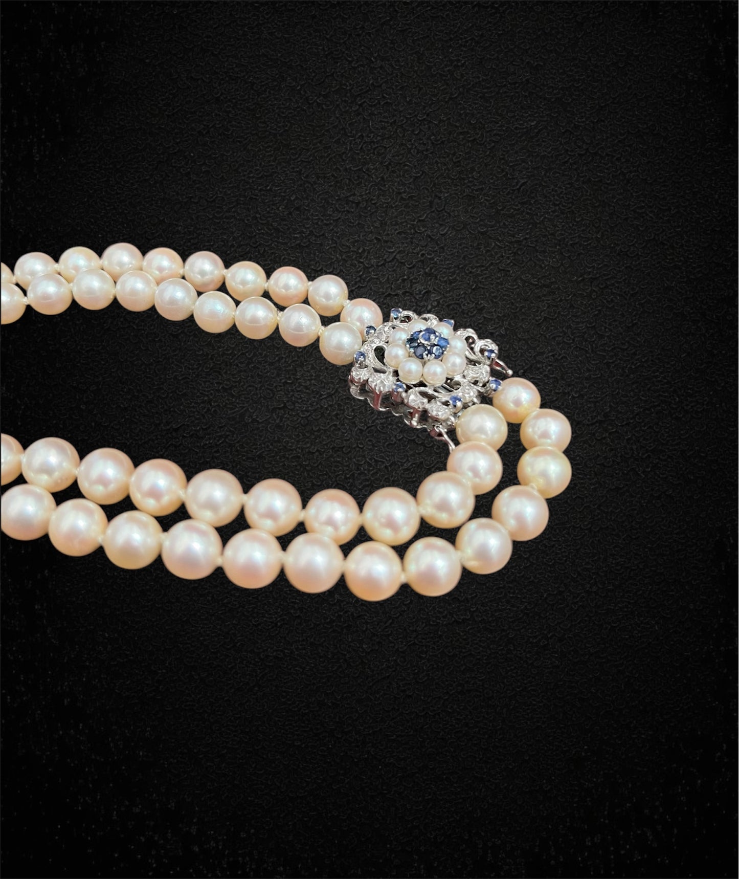 Splendida collana di perle a doppio filo