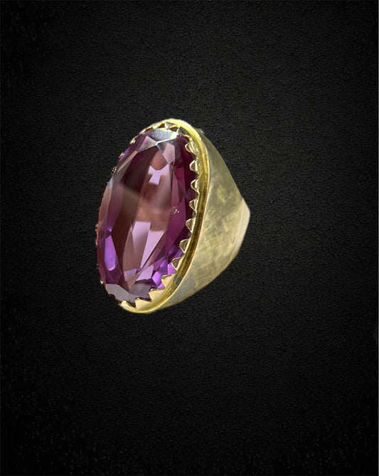 Anello maestoso con ametista di ca. 30 ct, anni '40
