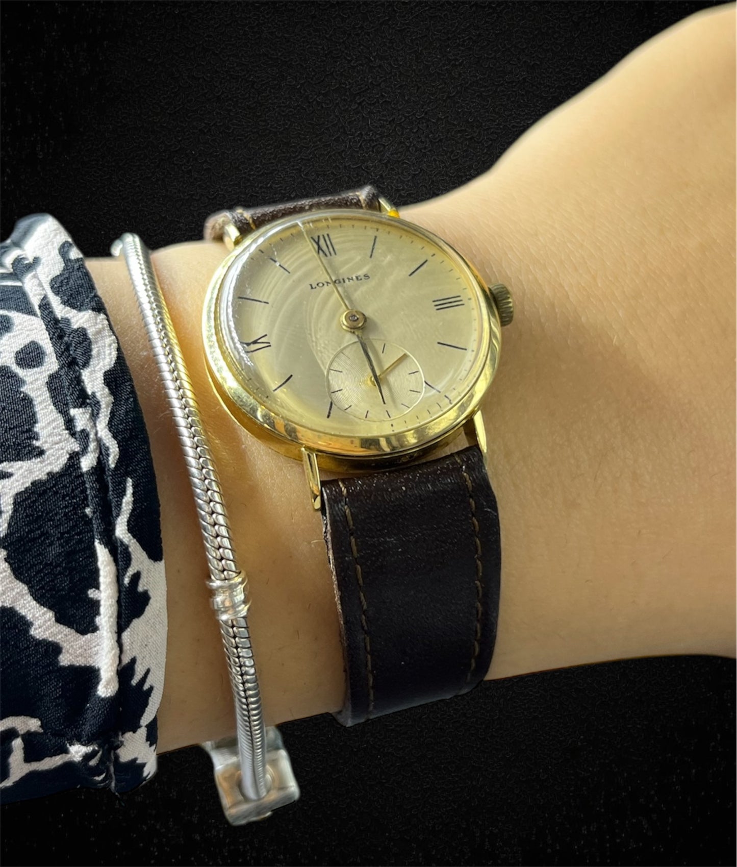Longines – Orologio da polso vintage in oro giallo 18K
