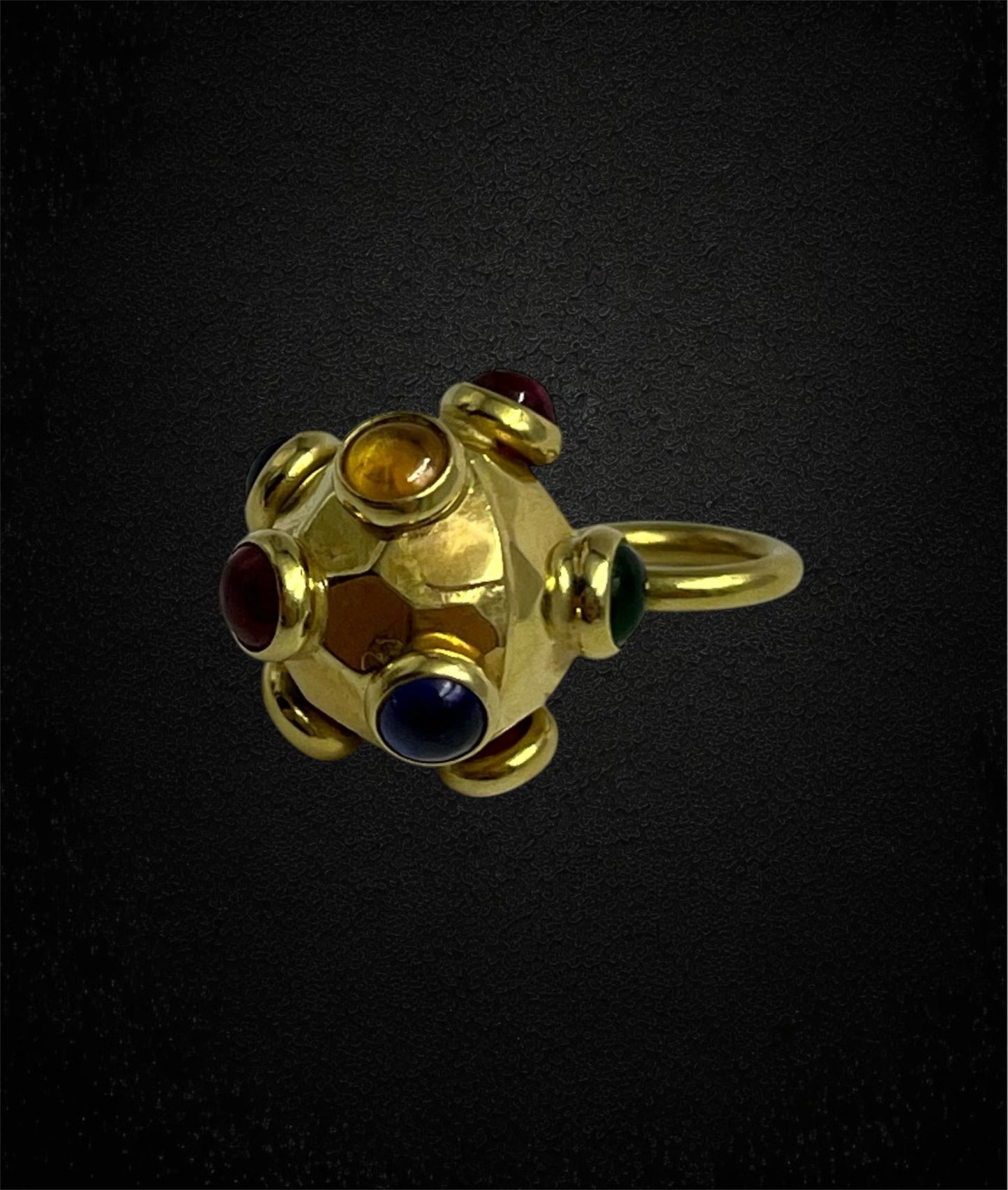 Charm "mina" con pietre colorate, oro 18K