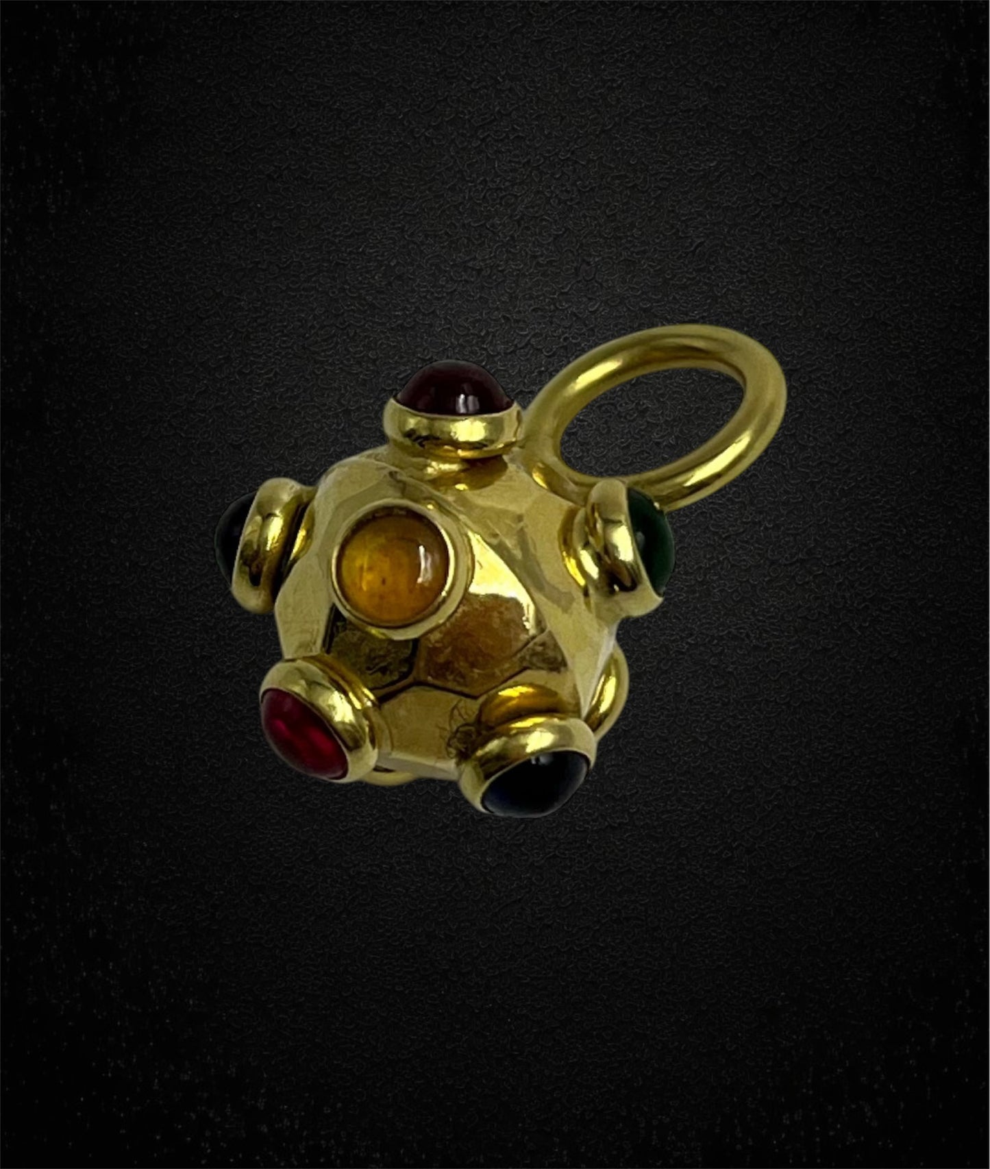 Charm "mina" con pietre colorate, oro 18K