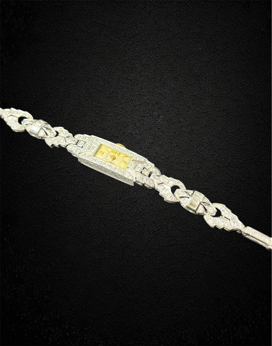 Orologio da polso Astin,  Art Deco, oro bianco e diamanti