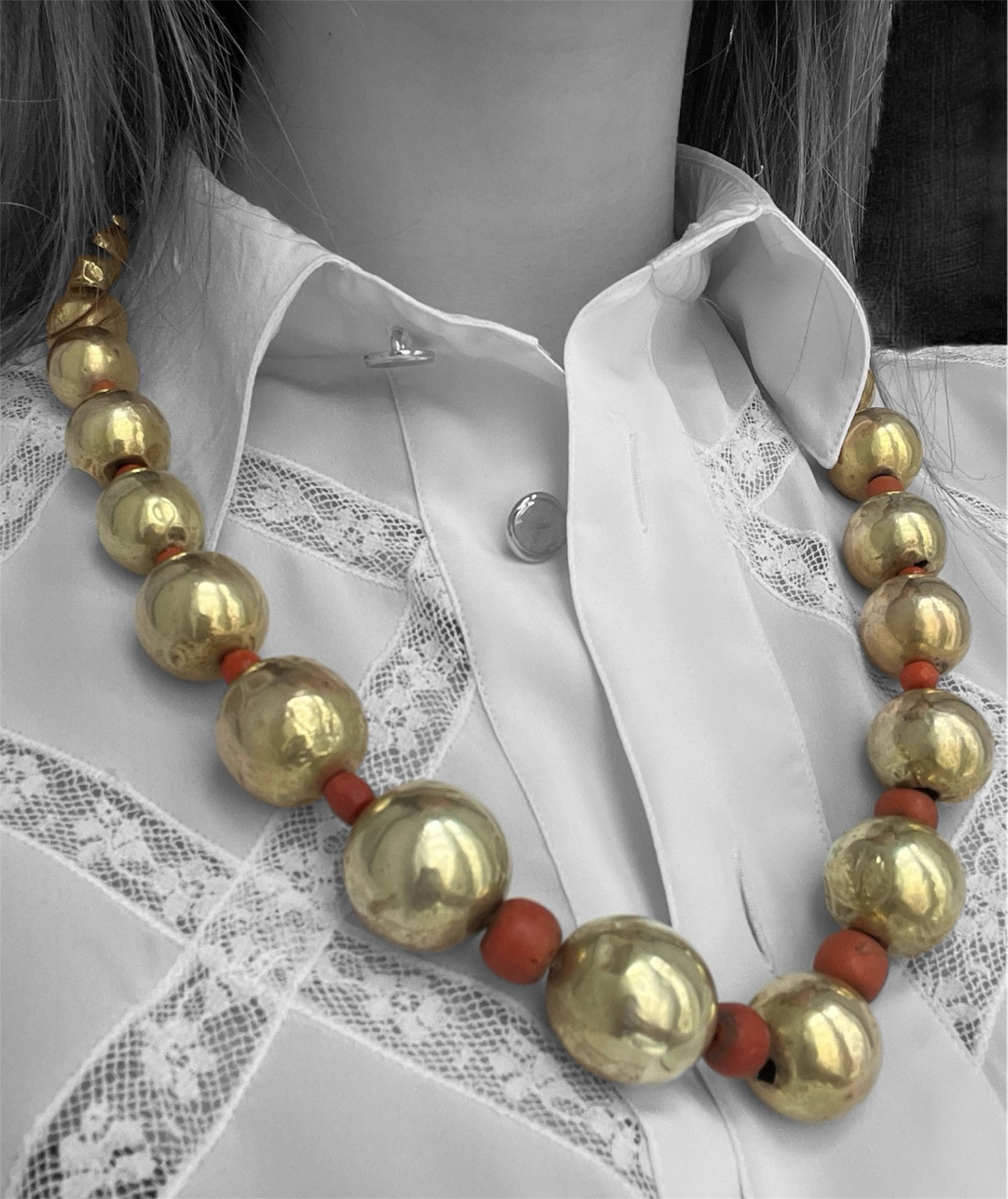 Rarissima collana di "vaghi" veneziani in oro, XVIIIth secolo