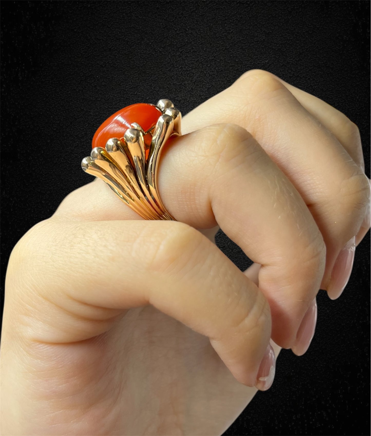 Anello cornucopia con corniola, Anni ’40