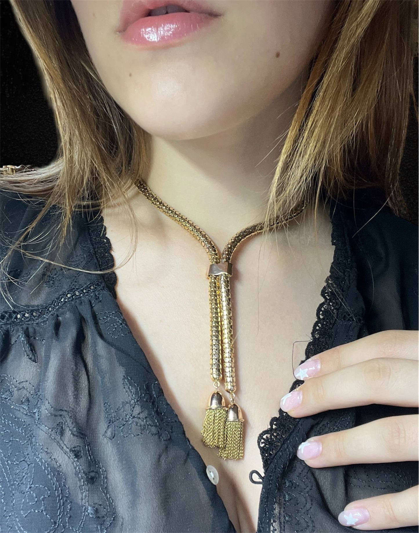 Importante collier in maglia "a serpente" anni '40