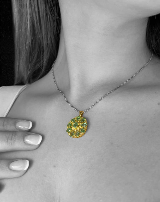 Ciondolo smeraldi e diamanti