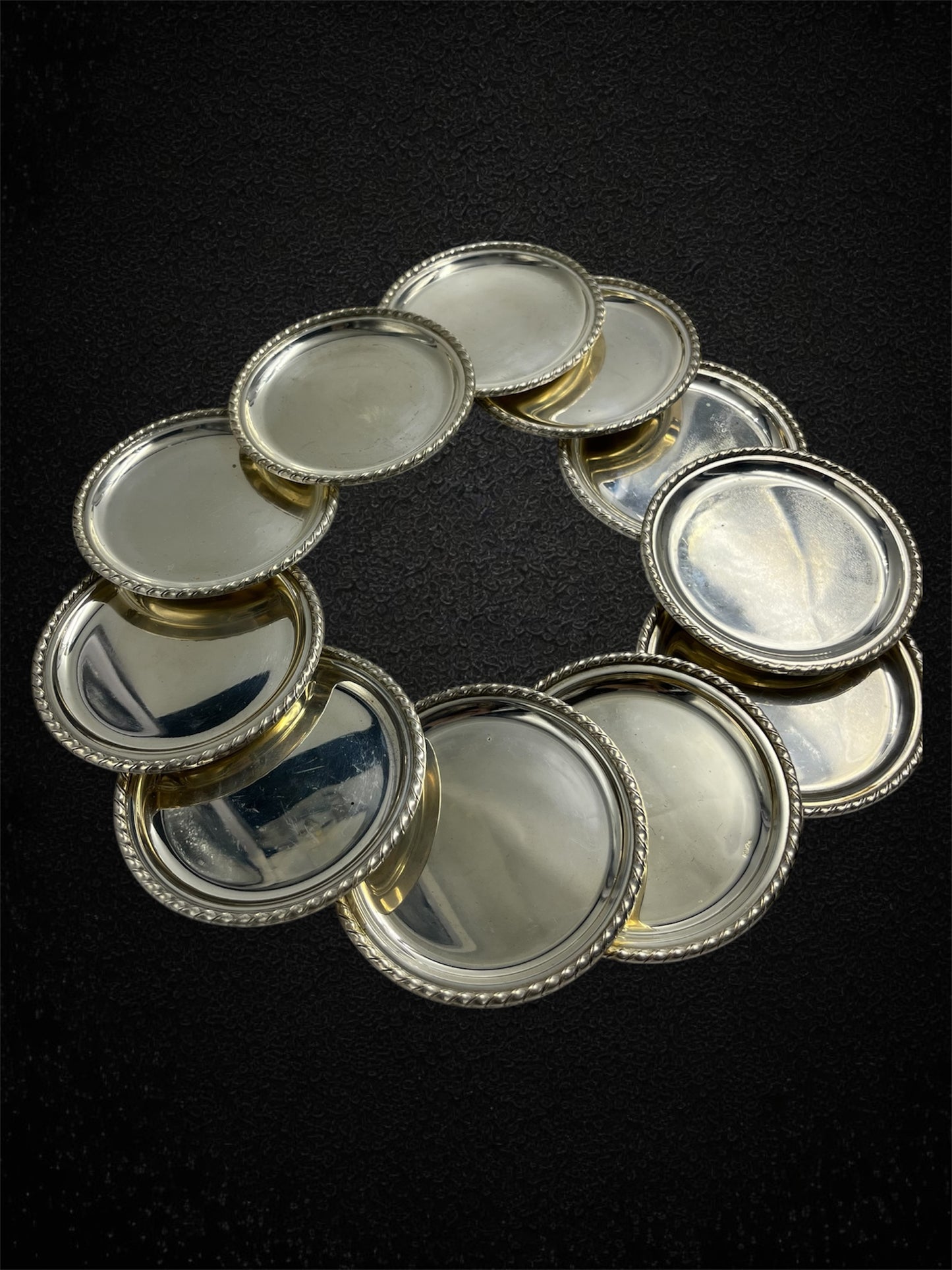 Set di 12 sottobicchieri in argento, stile San Marco