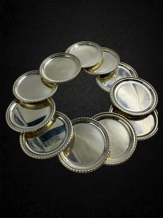 Set di 12 sottobicchieri in argento, stile San Marco