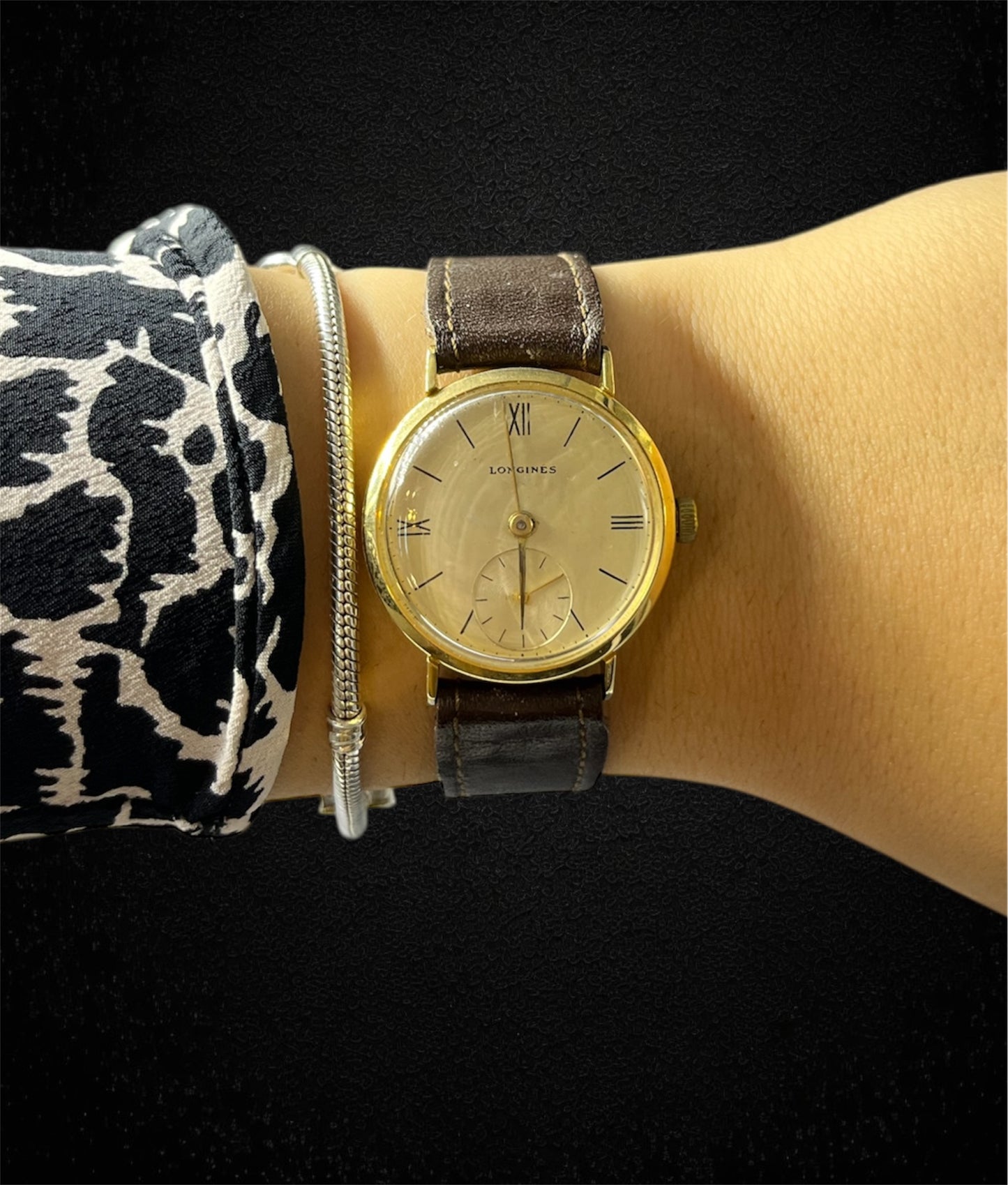 Longines – Orologio da polso vintage in oro giallo 18K