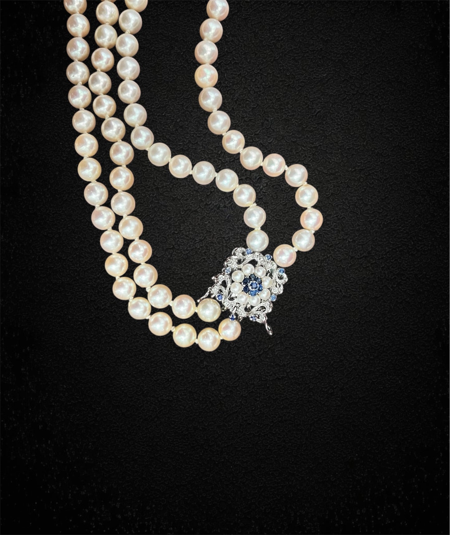 Splendida collana di perle a doppio filo