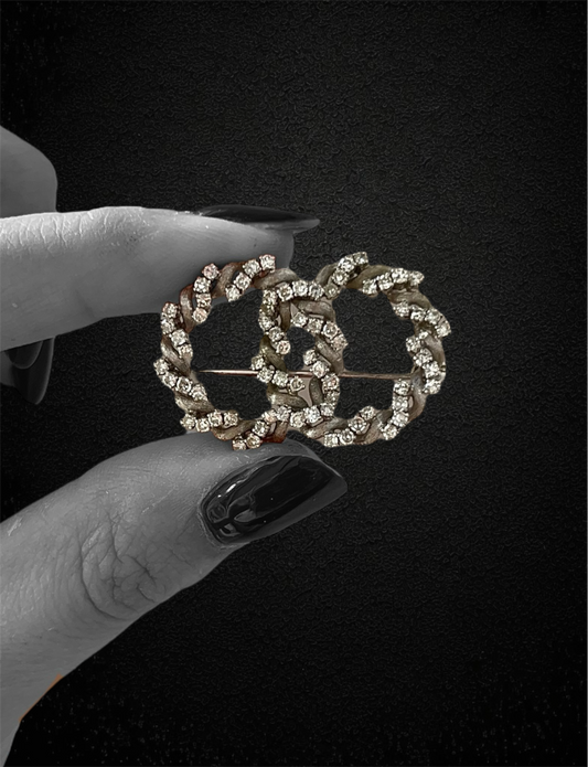 Spilla a Doppio Cerchio con Diamanti