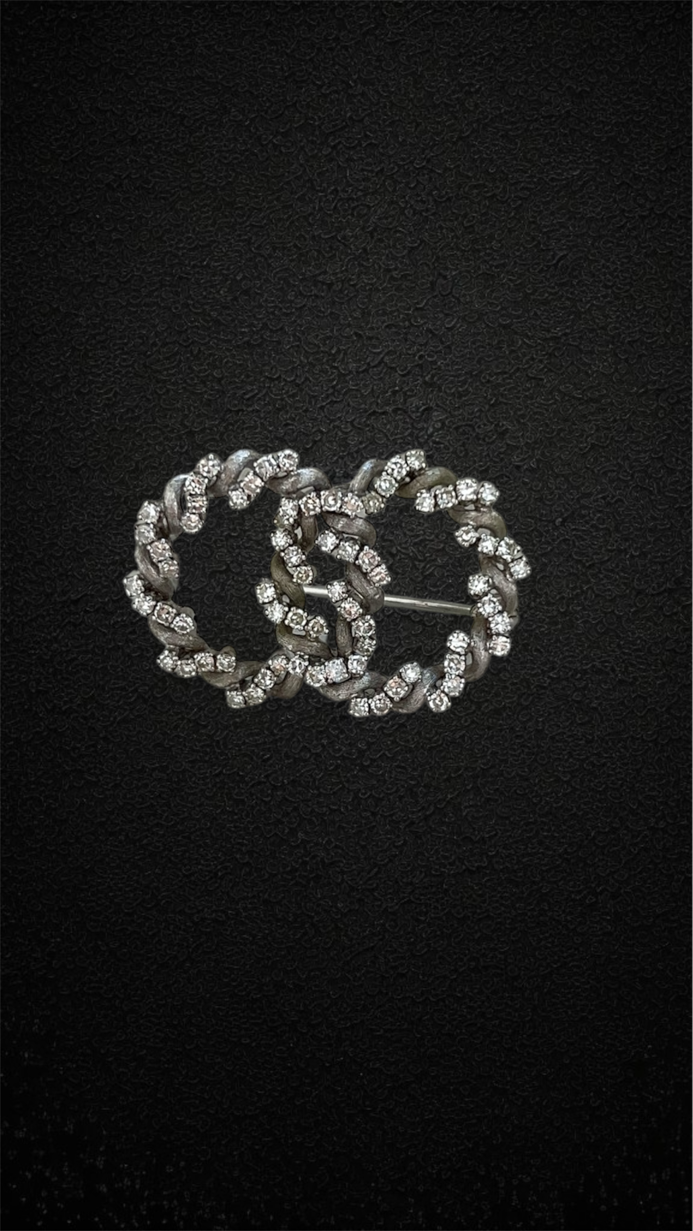 Spilla a Doppio Cerchio con Diamanti