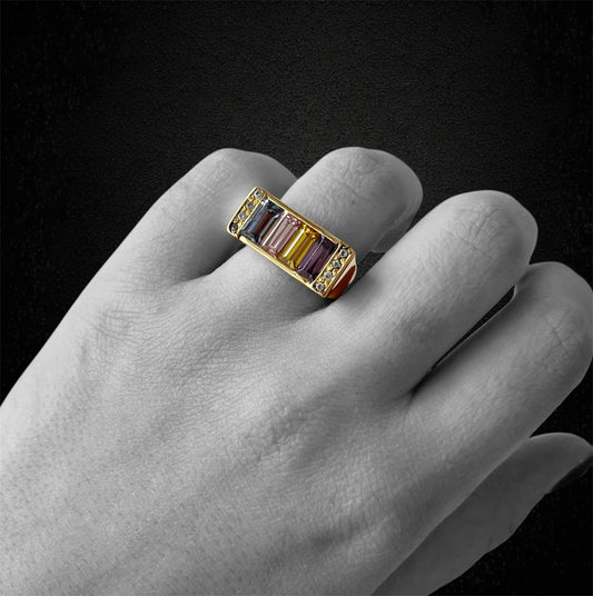 Anello Premier con pietre multicolori