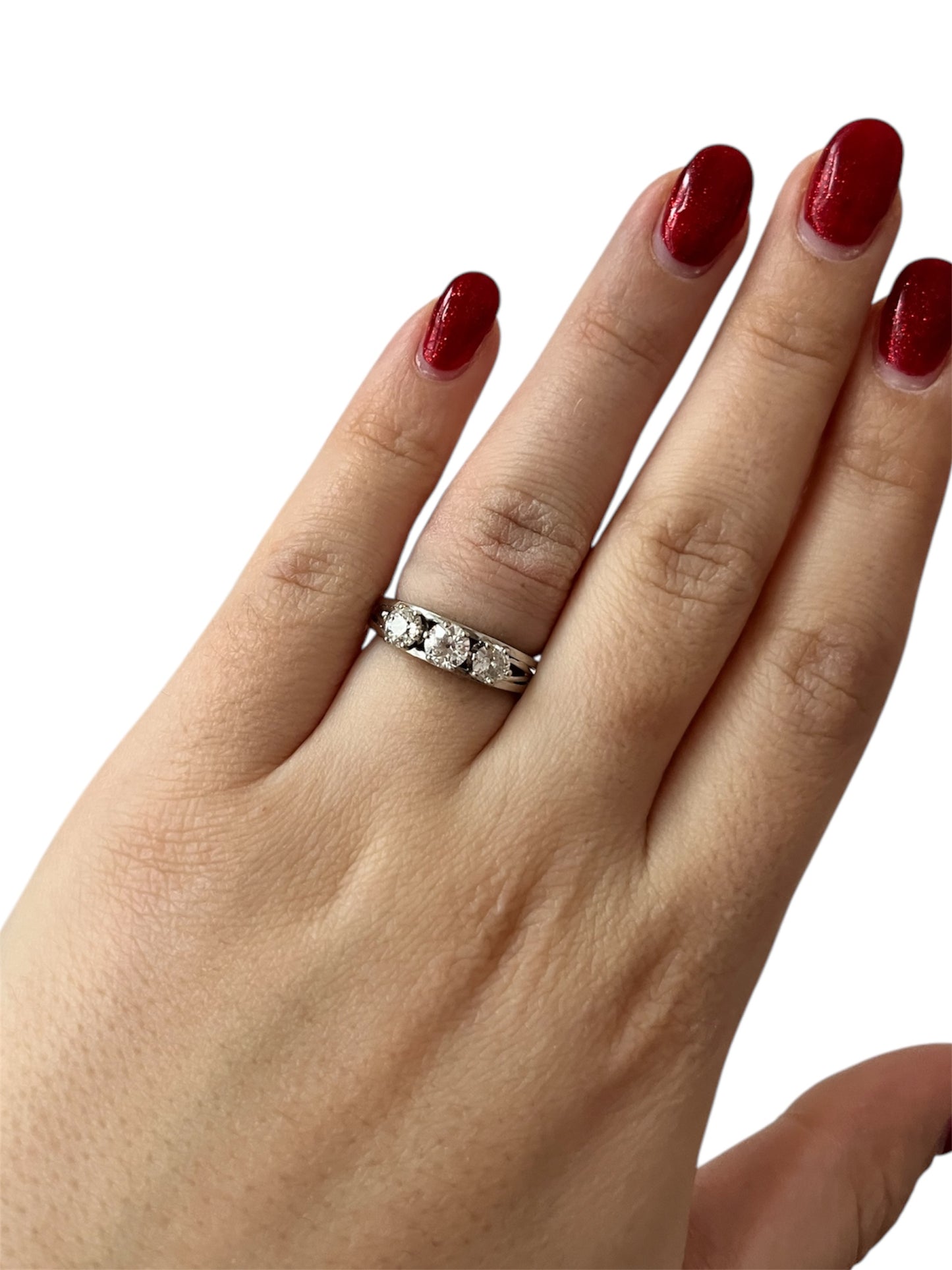 Trilogy in oro bianco con diamanti