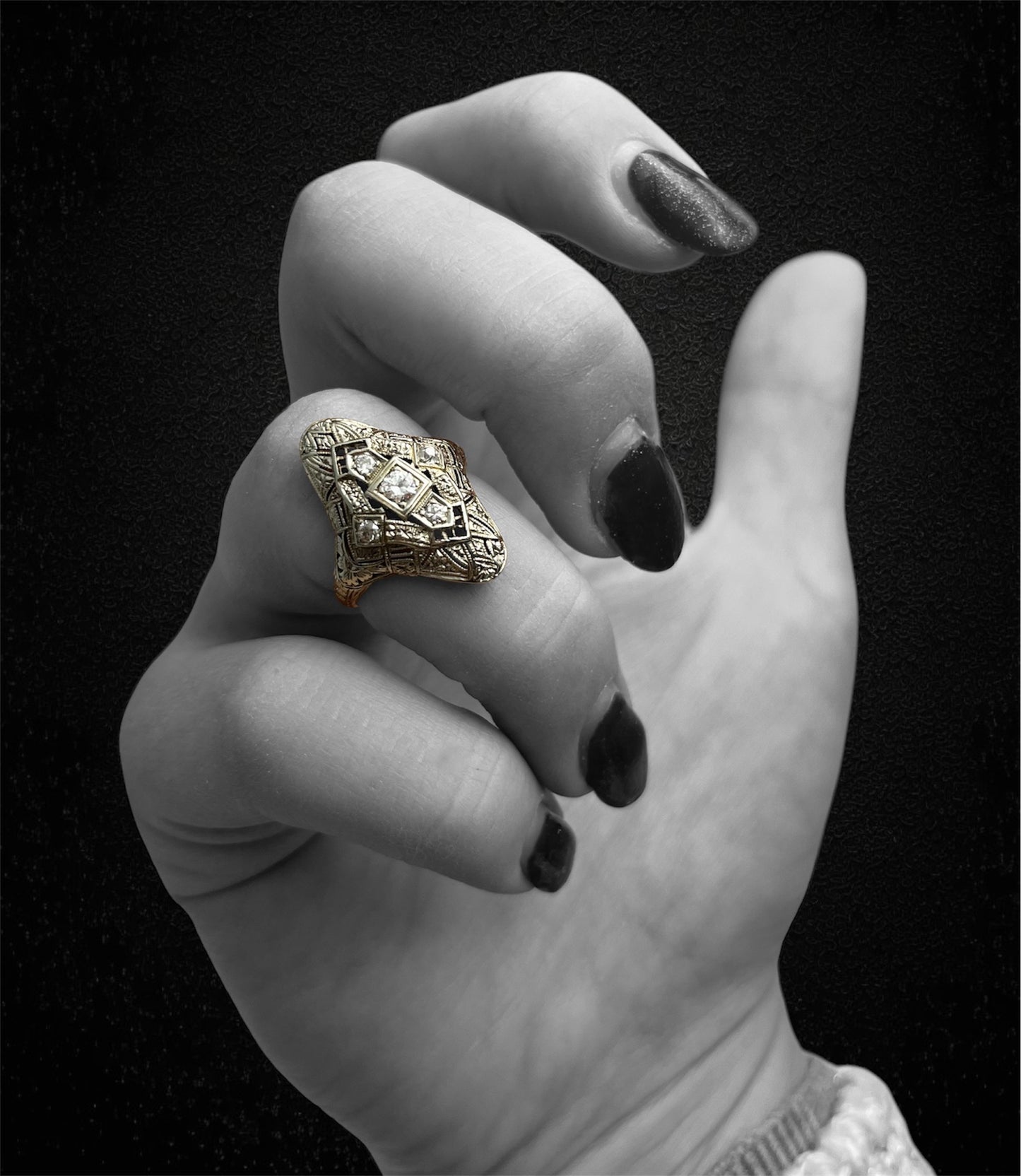 raro anello francese Art Nouveau