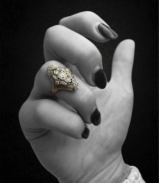 raro anello francese Art Nouveau