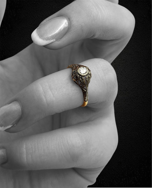 Anello Jugendstil dei primi del '900, nell'Impero Austro-Ungarico