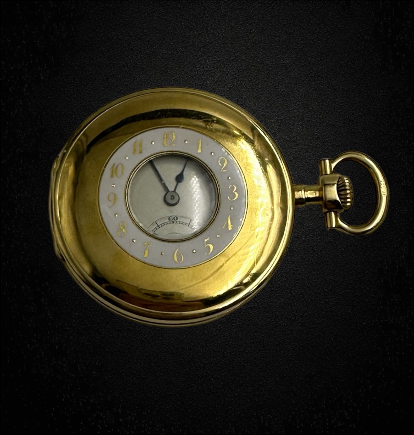 Orologio "occhio di bue" in oro, destinato al mercato inglese.