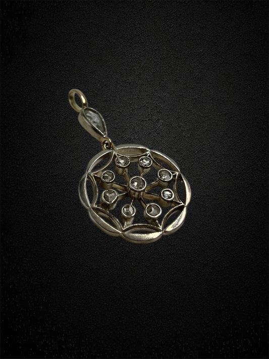 Raro pendente circolare, con diamanti, fine XIX secolo