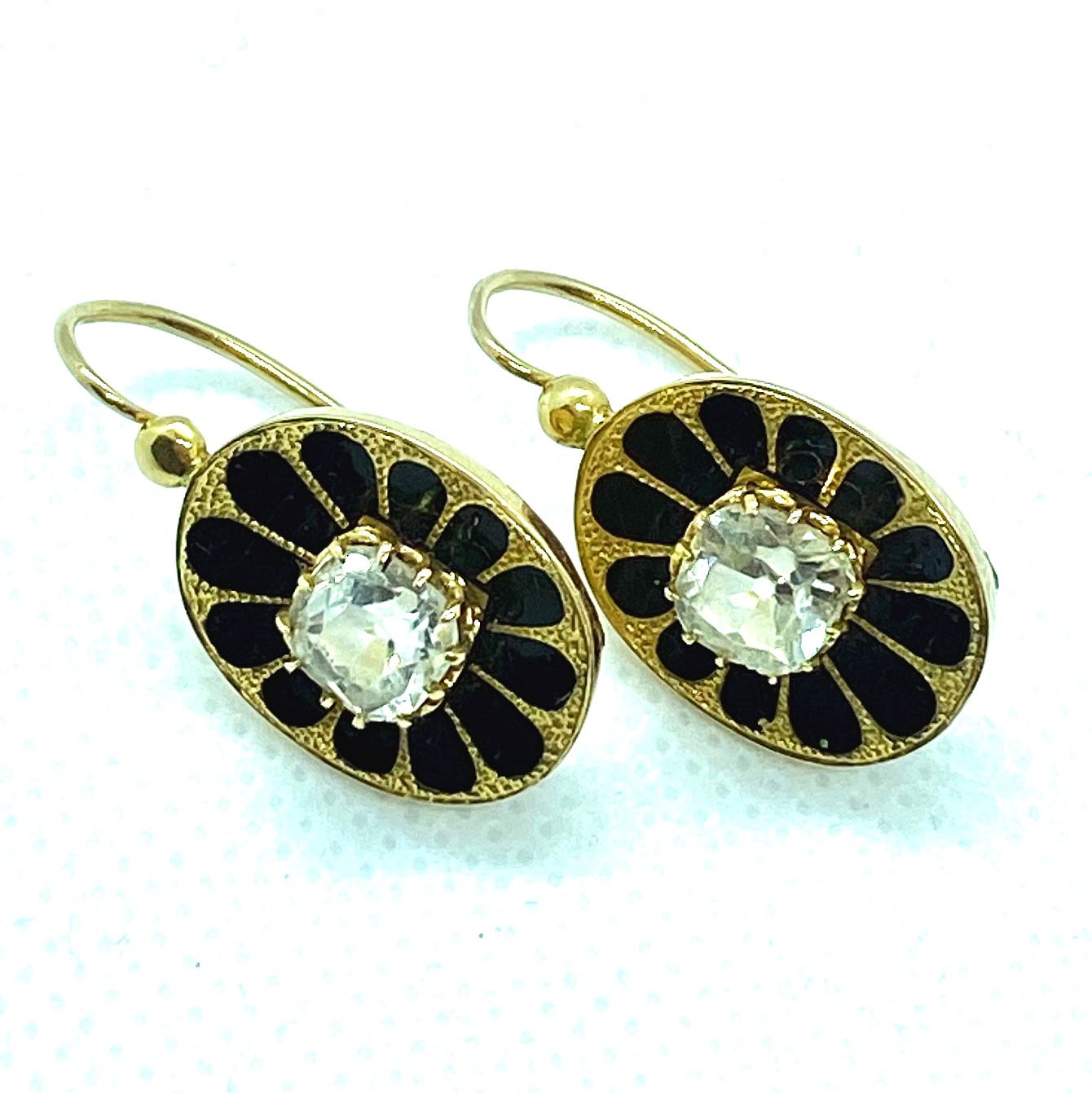 Orecchini pendenti con smalti neri, Impero Austroungarico