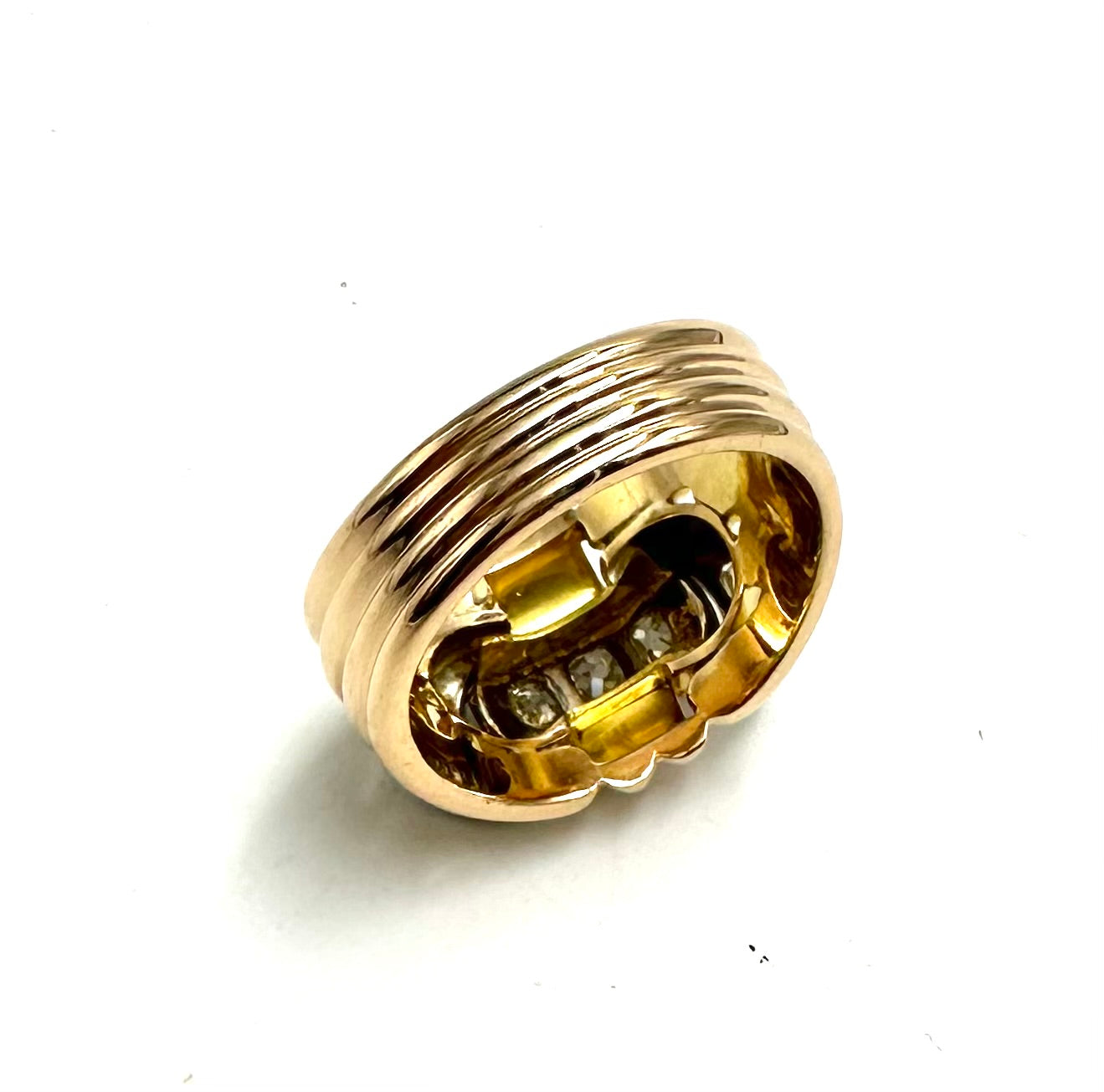 Anello a fascia con diamanti in stile Art Déco