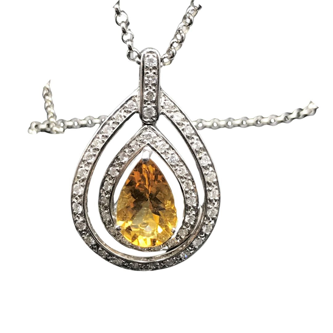 Set moderno collier e orecchini con topazi e diamanti