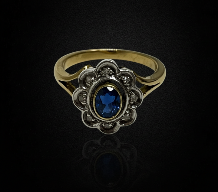 Anello a Margherita con Zaffiro, anni ‘30