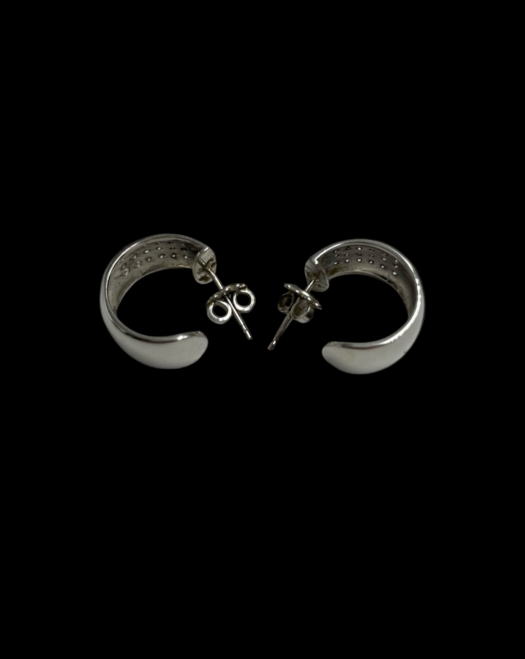 Orecchini in oro bianco con diamanti, anni '90