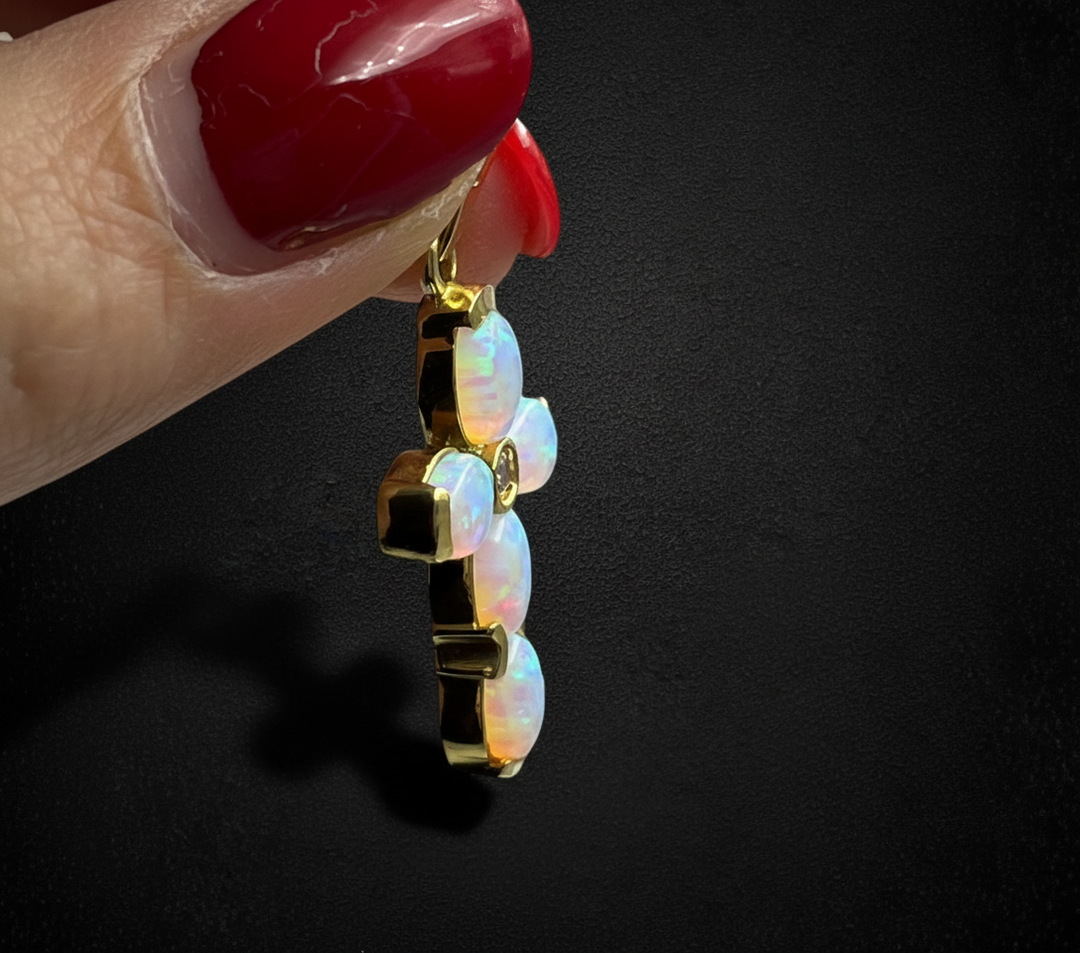 Croce Moderna con Opali Arlecchino