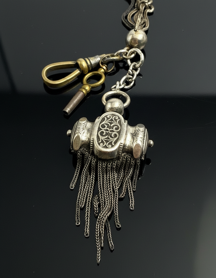 Catena da Orologio Multifilo in Argento, XIX Secolo