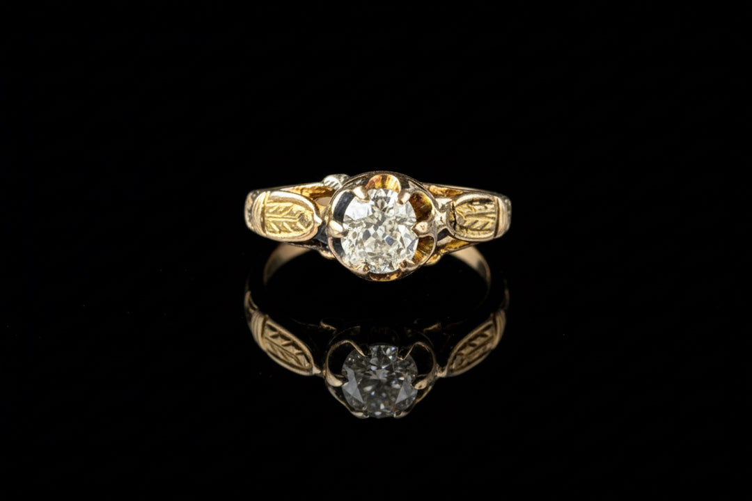 Anello in Oro Giallo con Diamante – Anni Trenta