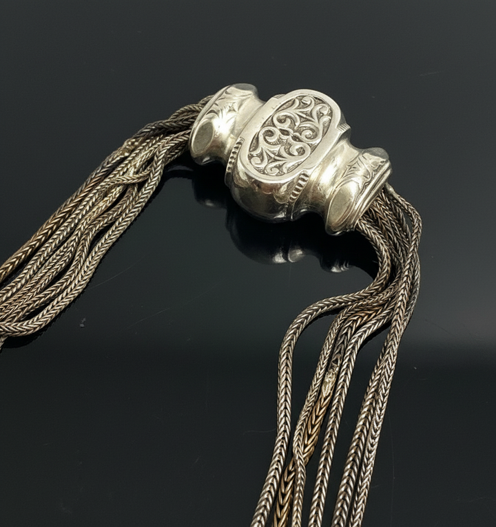Catena da Orologio Multifilo in Argento, XIX Secolo