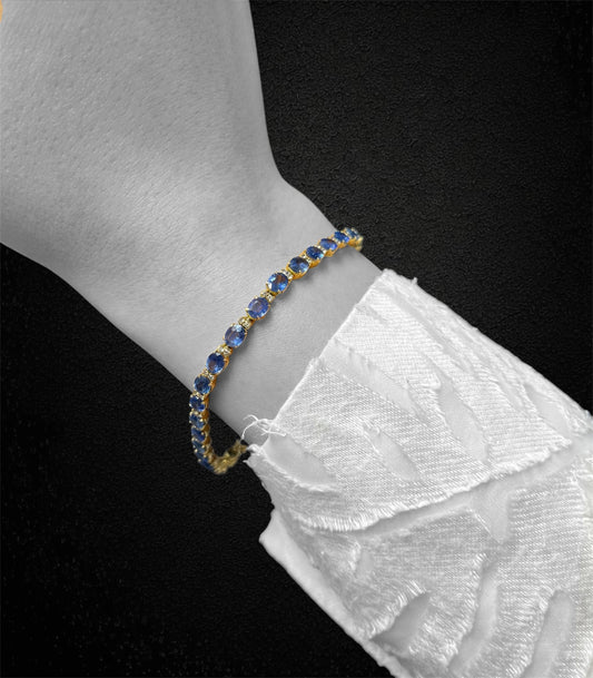 Bracciale tennis con zaffiri e diamanti
