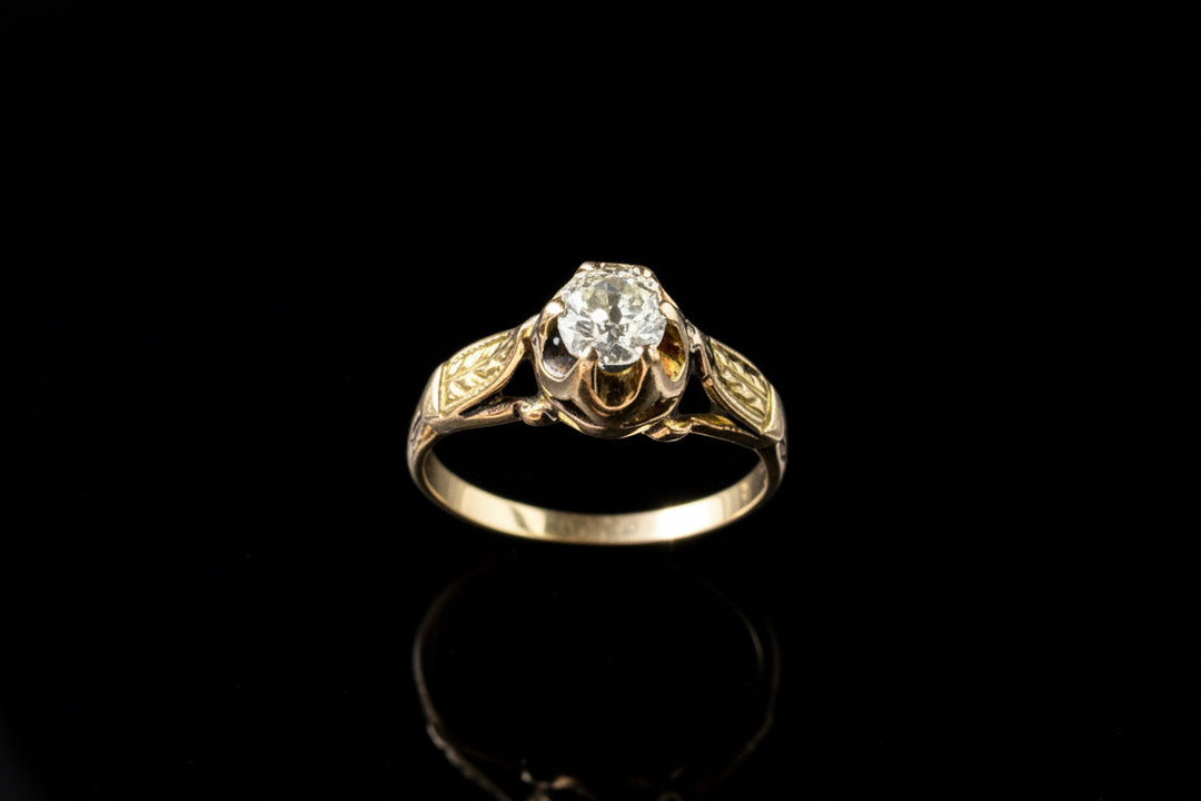 Anello in Oro Giallo con Diamante – Anni Trenta