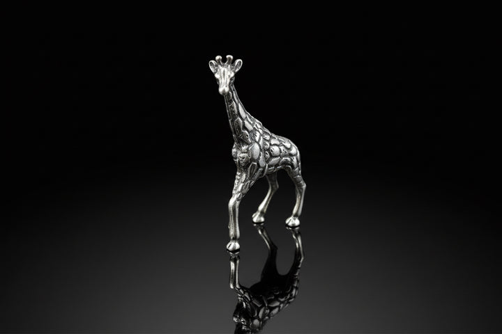 Giraffa in Argento 800 – Scultura Artigianale Italiana di Pregio
