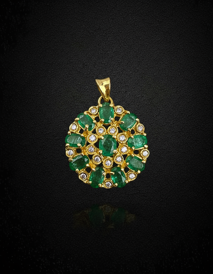 Ciondolo Smeraldi e Diamanti