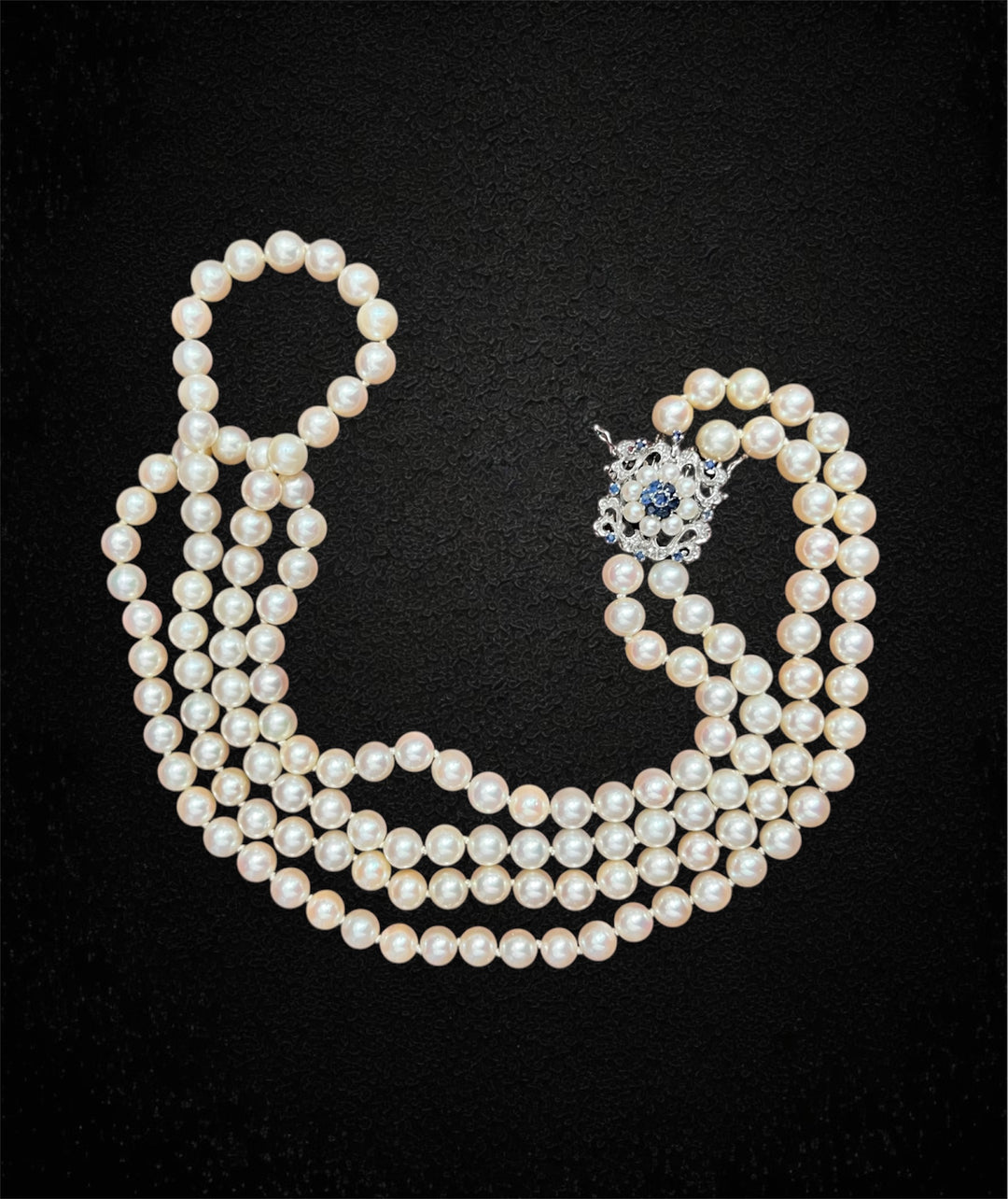 Splendida collana di perle a doppio filo