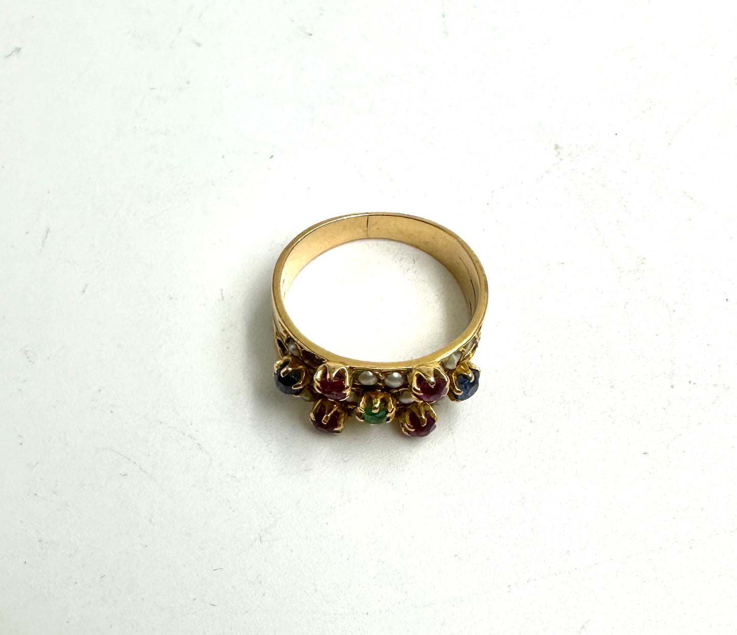 Anello anni Venti con pietre multicolori