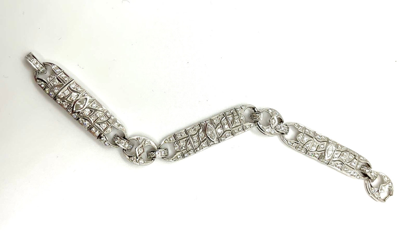 Stunning italian art deco diamonds bracelet