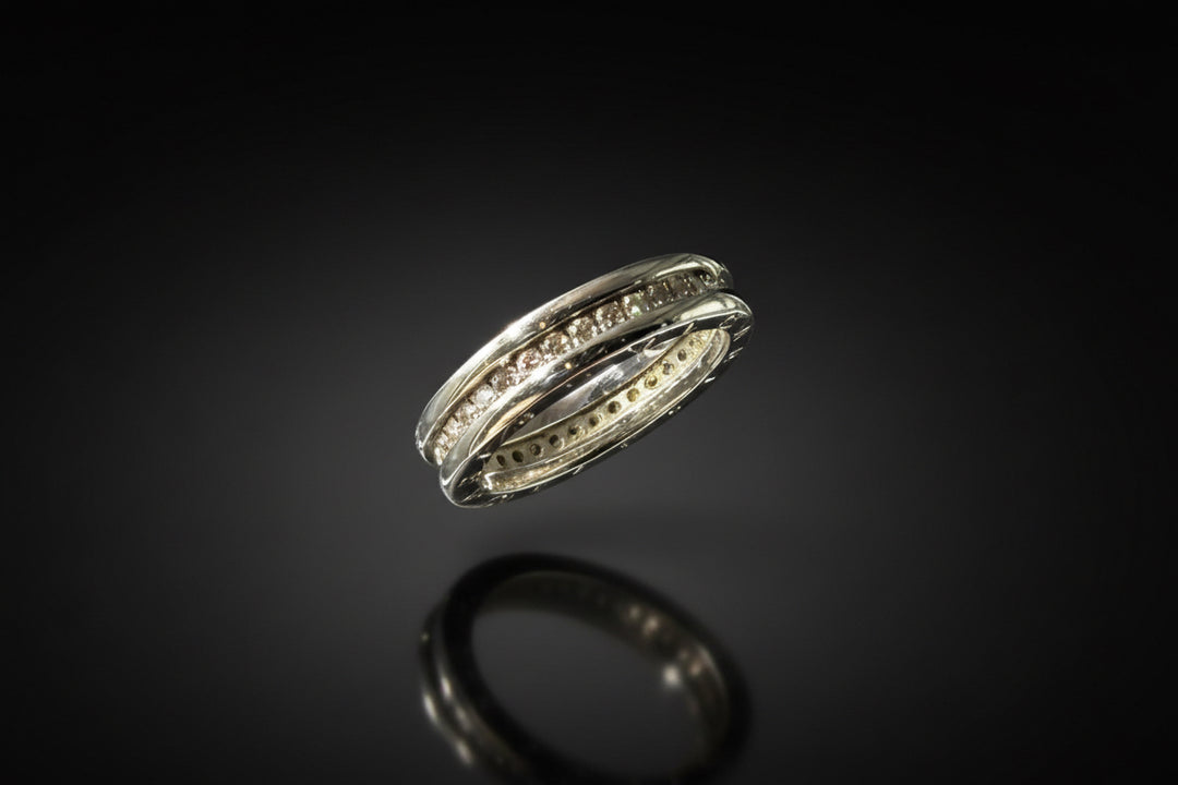 Bvlgari B.zero1 – Anello in Oro Bianco con Pavé di Diamanti