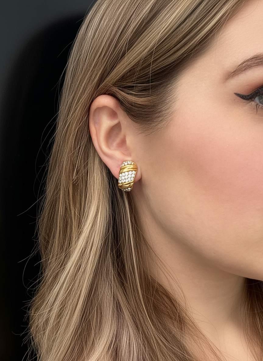 Orecchini a Conchiglia con Diamanti