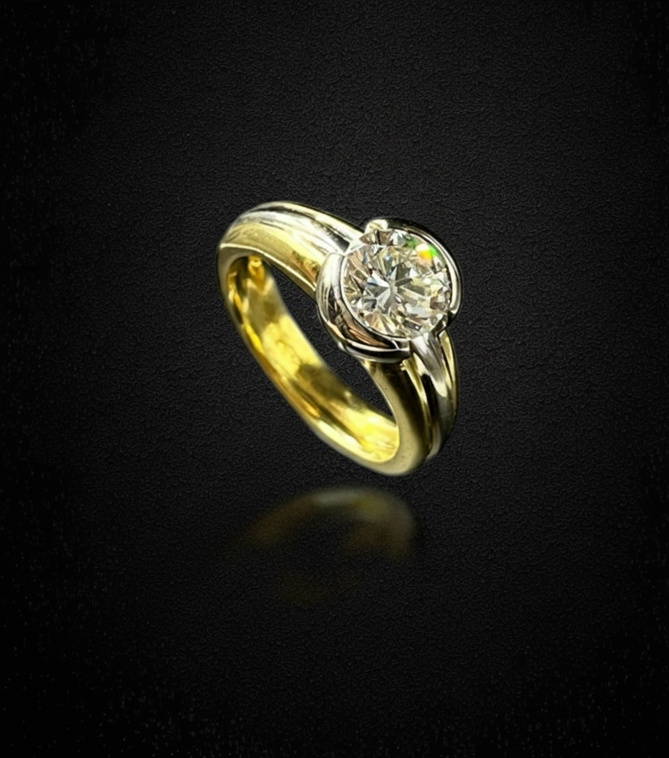 Anello Solitario con Diamante Naturale 1,45 ct