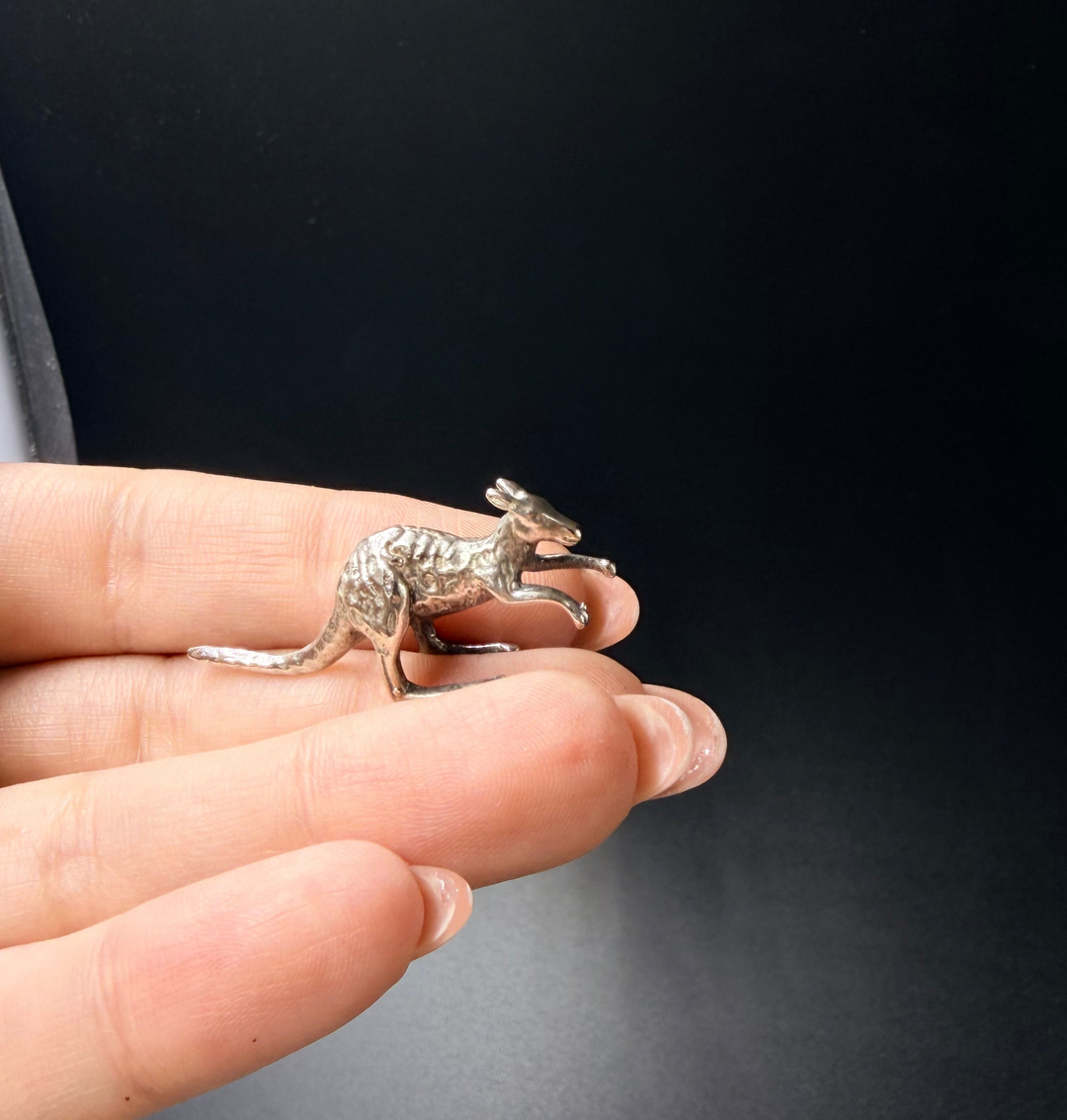 Canguro in Corsa, in Argento 925