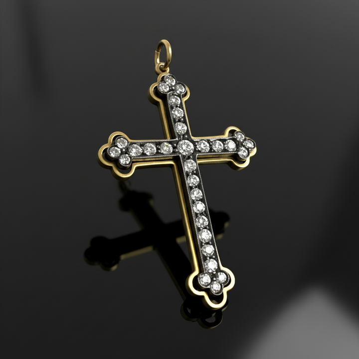 Croce Pendente con Diamanti