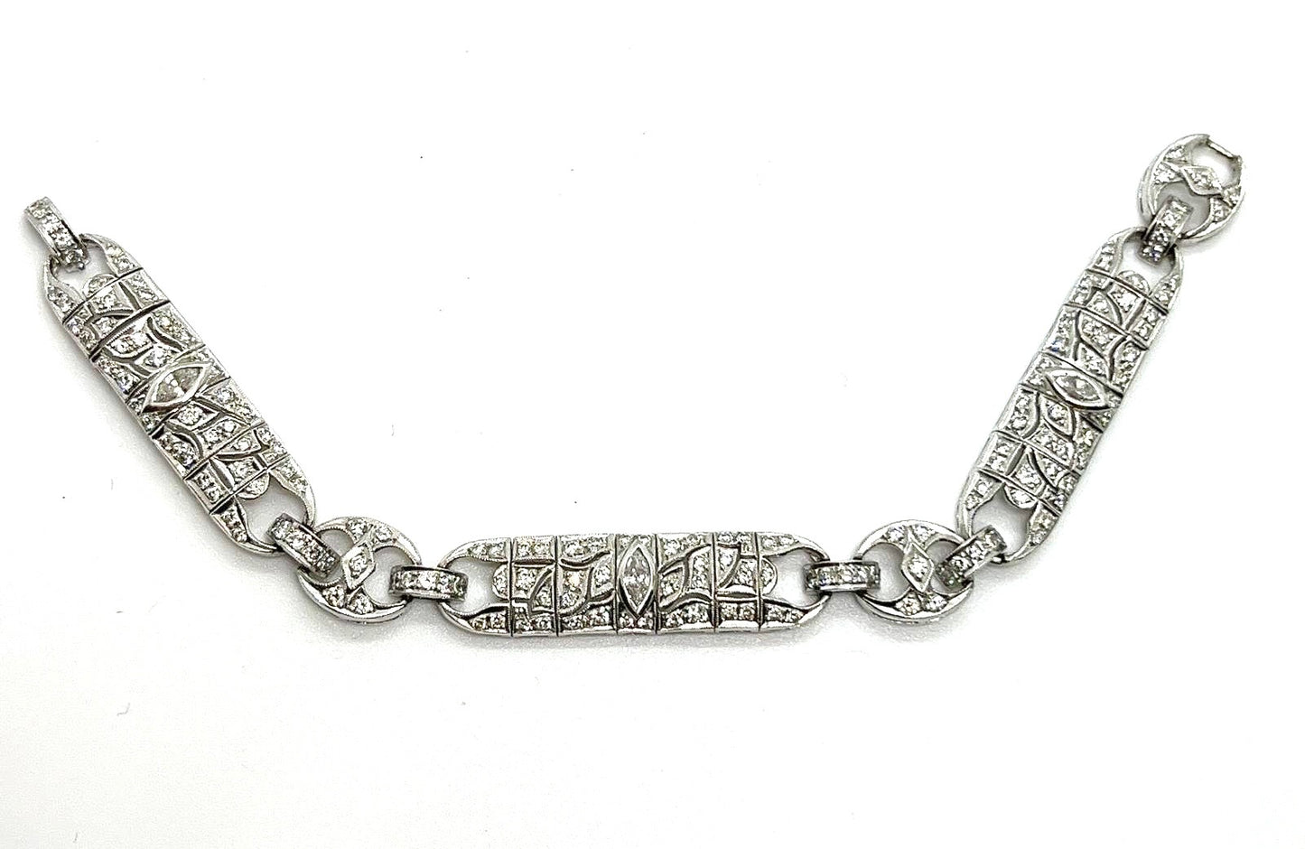 Stunning italian art deco diamonds bracelet